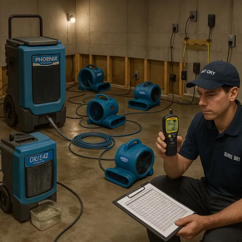 Structural Drying and Dehumidification process in Forked River, NJ